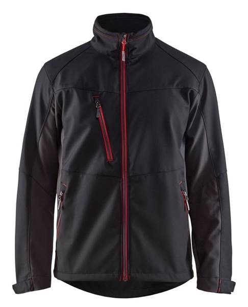 Blakläder Softshell Jack 4950-2516-9956 Zwart / Rood Mt.3Xl-0