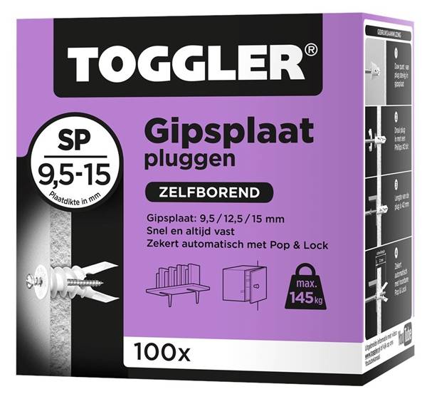 Gipsplaatplug Toggler Sp Zelfborend - 100 stuks-0