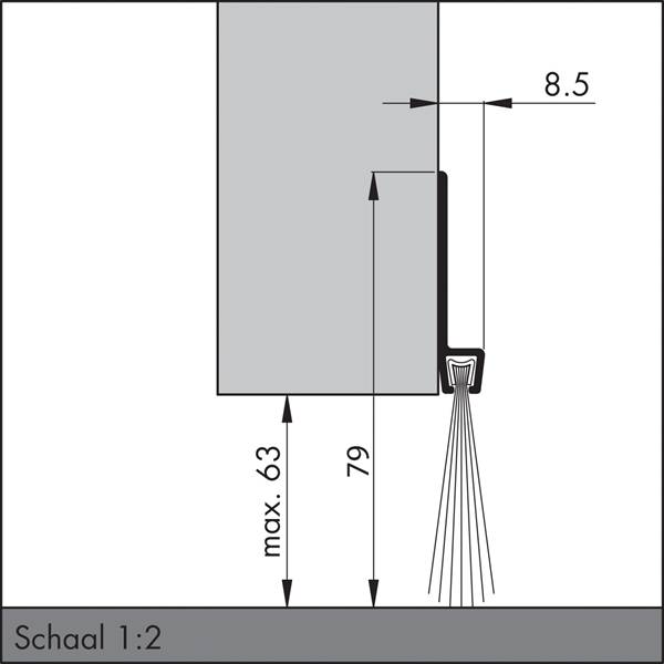ELLEN Dorpelstrip Ibs80 Borstel 300Cm Elton Ongeboord-0