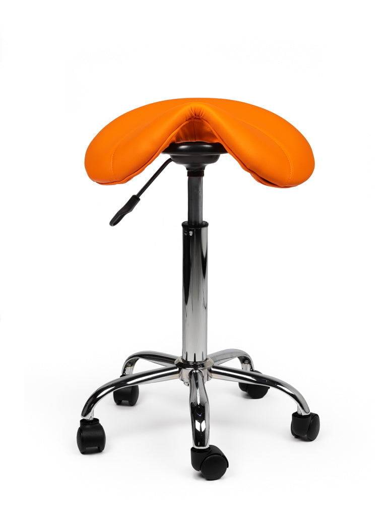 Zadelkruk Oranje – Ergonomische Zadelstoel met Wielen – Verstelbare Werkkruk voor Salon, Kappers & Thuisgebruik --2