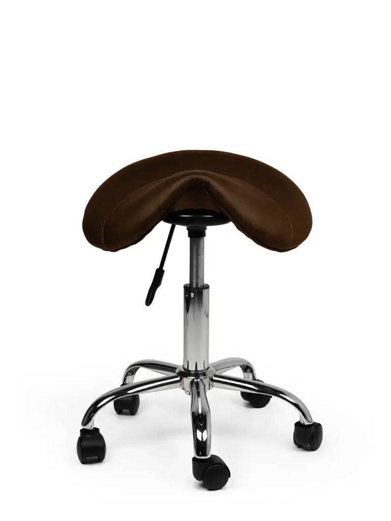 Zadelkruk Bruin – Ergonomische Zadelstoel met Wielen – Verstelbare Werkkruk voor Salon, Kappers & Thuisgebruik --2