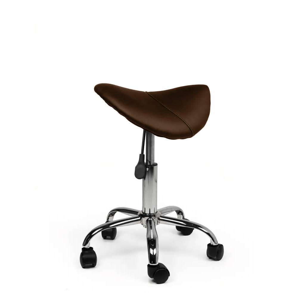 Zadelkruk Bruin – Ergonomische Zadelstoel met Wielen – Verstelbare Werkkruk voor Salon, Kappers & Thuisgebruik --3