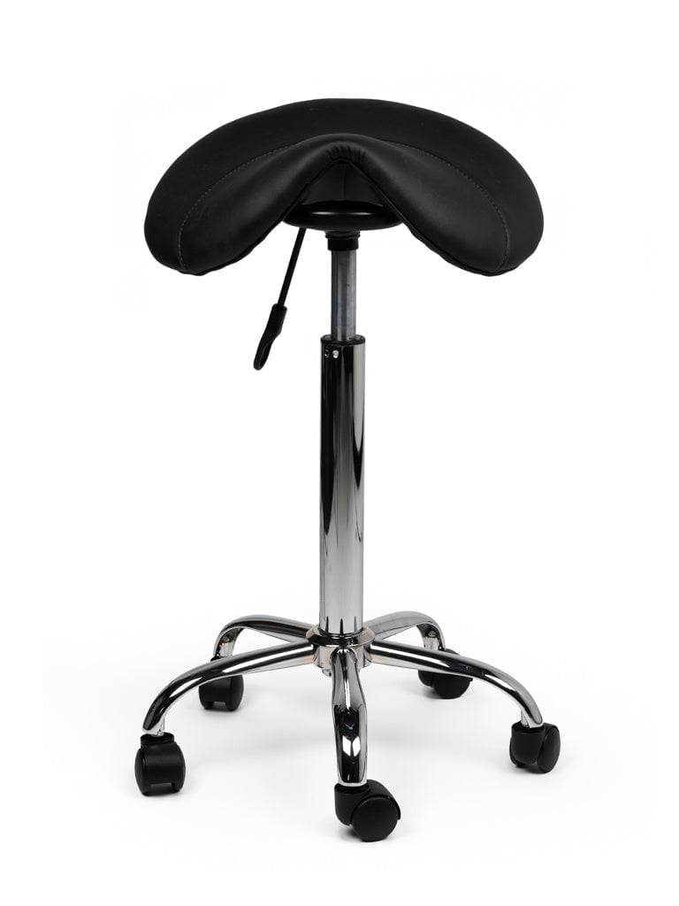 Zadelkruk Zwart – Ergonomische Zadelstoel met Wielen – Verstelbare Werkkruk voor Salon, Kappers & Thuisgebruik --2