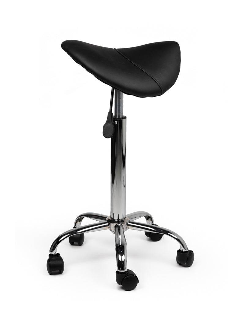 Zadelkruk Zwart – Ergonomische Zadelstoel met Wielen – Verstelbare Werkkruk voor Salon, Kappers & Thuisgebruik --3