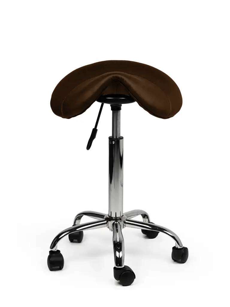 Zadelkruk Bruin – Ergonomische Zadelstoel met Wielen – Verstelbare Werkkruk voor Salon, Kappers & Thuisgebruik --2