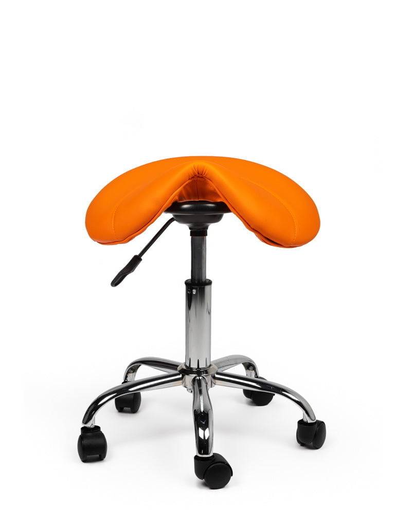 Zadelkruk Oranje – Ergonomische Zadelstoel met Wielen – Verstelbare Werkkruk voor Salon, Kappers & Thuisgebruik --2