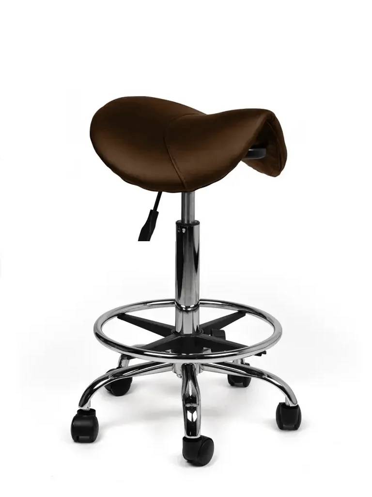 Ergonomische Zadelkruk Bruin Op Wielen-2