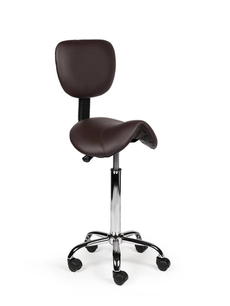 Ergonomische Zadelkruk met Rugleuning Bruin op Wielen-3