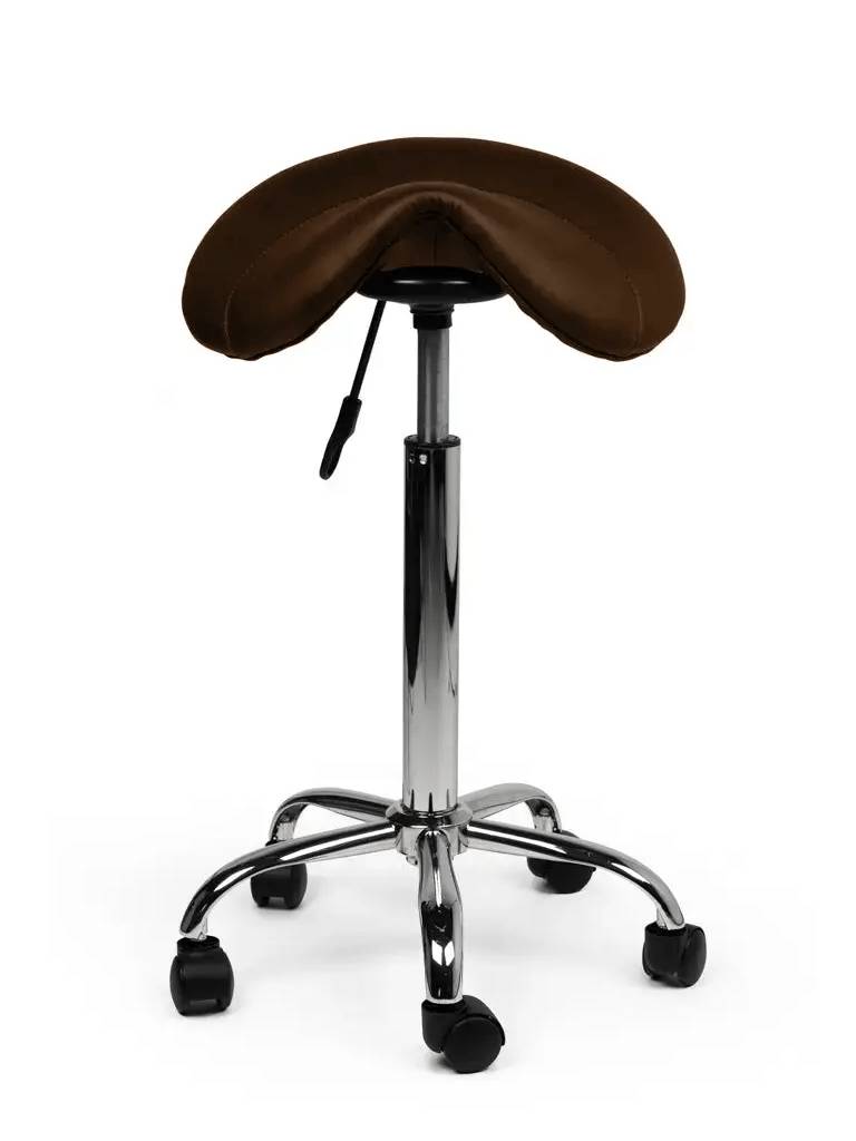 Zadelkruk Bruin – Ergonomische Zadelstoel met Wielen – Verstelbare Werkkruk voor Salon, Kappers & Thuisgebruik --2