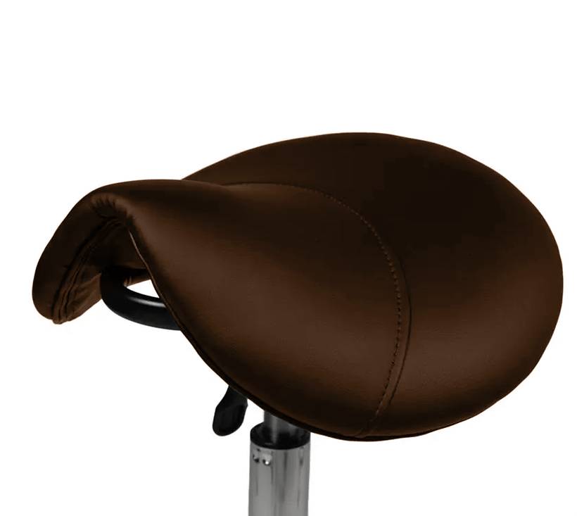Zadelkruk Bruin – Ergonomische Zadelstoel met Wielen – Verstelbare Werkkruk voor Salon, Kappers & Thuisgebruik --3