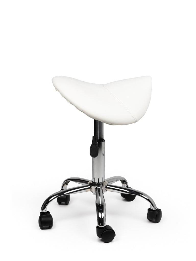 Zadelkruk Wit – Ergonomische Zadelstoel met Wielen – Verstelbare Werkkruk voor Salon, Kappers & Thuisgebruik --3