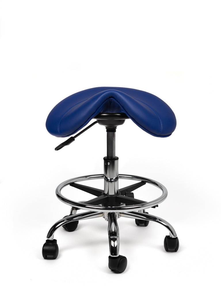 Zadelkruk Blauw – Ergonomische Zadelstoel met Wielen – Verstelbare Werkkruk voor Salon, Kappers & Thuisgebruik --2