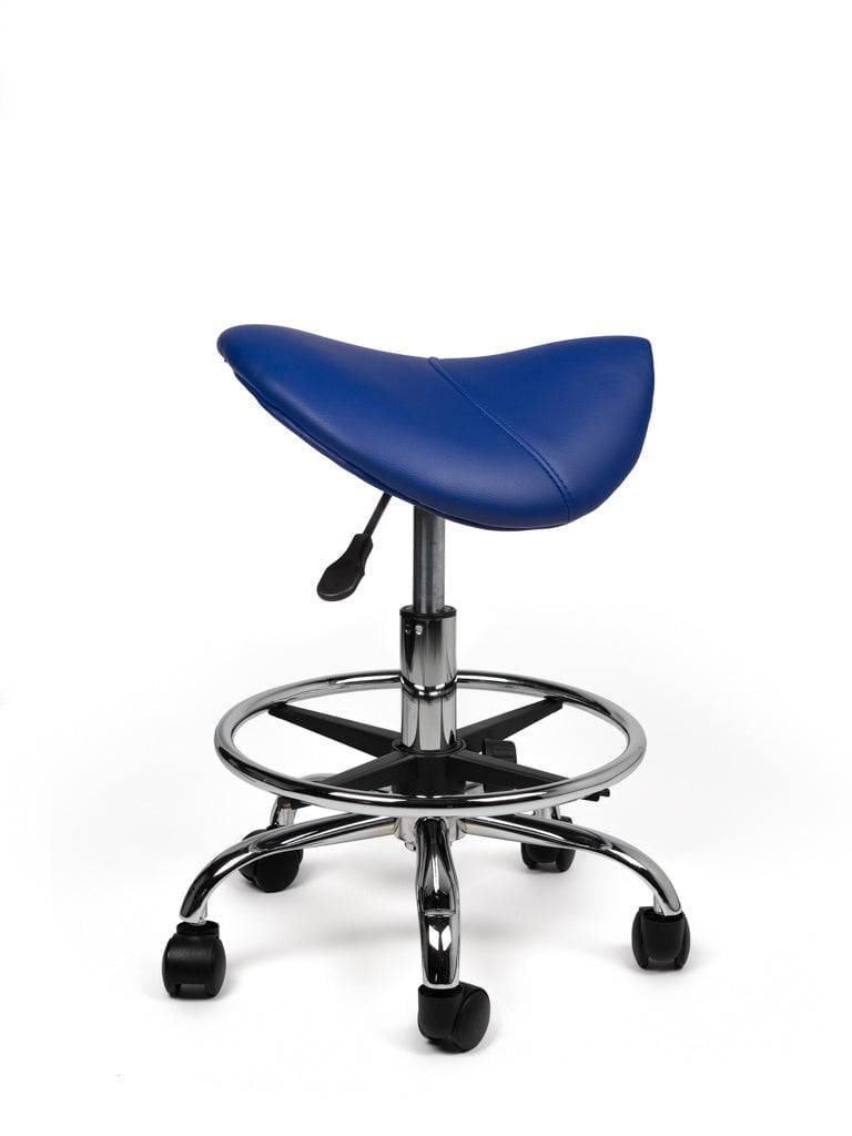 Zadelkruk Blauw – Ergonomische Zadelstoel met Wielen – Verstelbare Werkkruk voor Salon, Kappers & Thuisgebruik --3