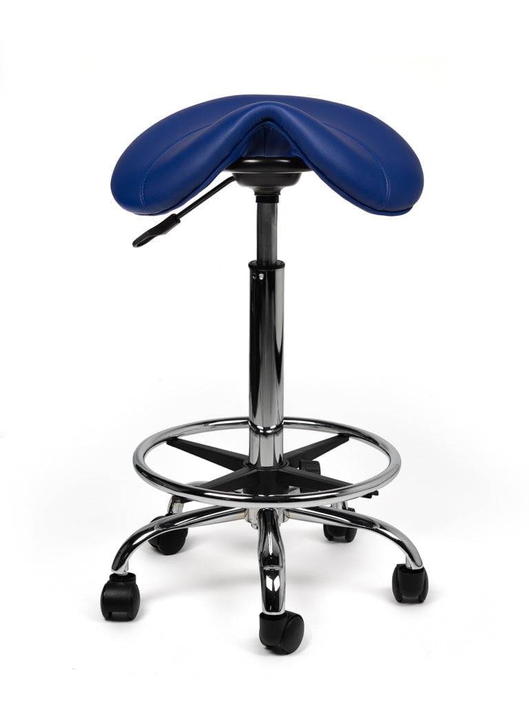Zadelkruk Blauw– Ergonomische Zadelstoel met Wielen – Verstelbare Werkkruk voor Salon, Kappers & Thuisgebruik --2