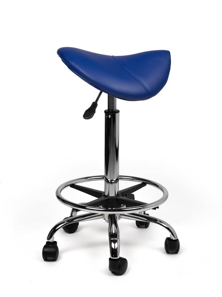 Zadelkruk Blauw– Ergonomische Zadelstoel met Wielen – Verstelbare Werkkruk voor Salon, Kappers & Thuisgebruik --3