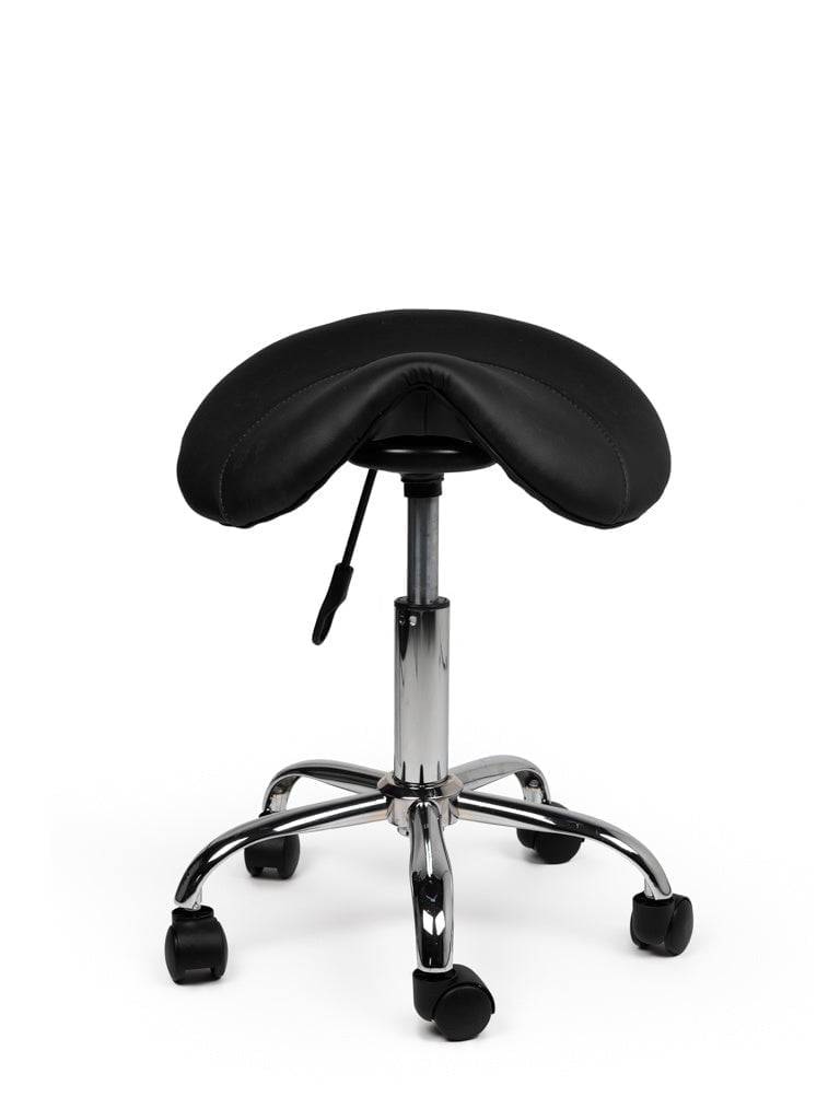 Zadelkruk Zwart – Ergonomische Zadelstoel met Wielen – Verstelbare Werkkruk voor Salon, Kappers & Thuisgebruik --2