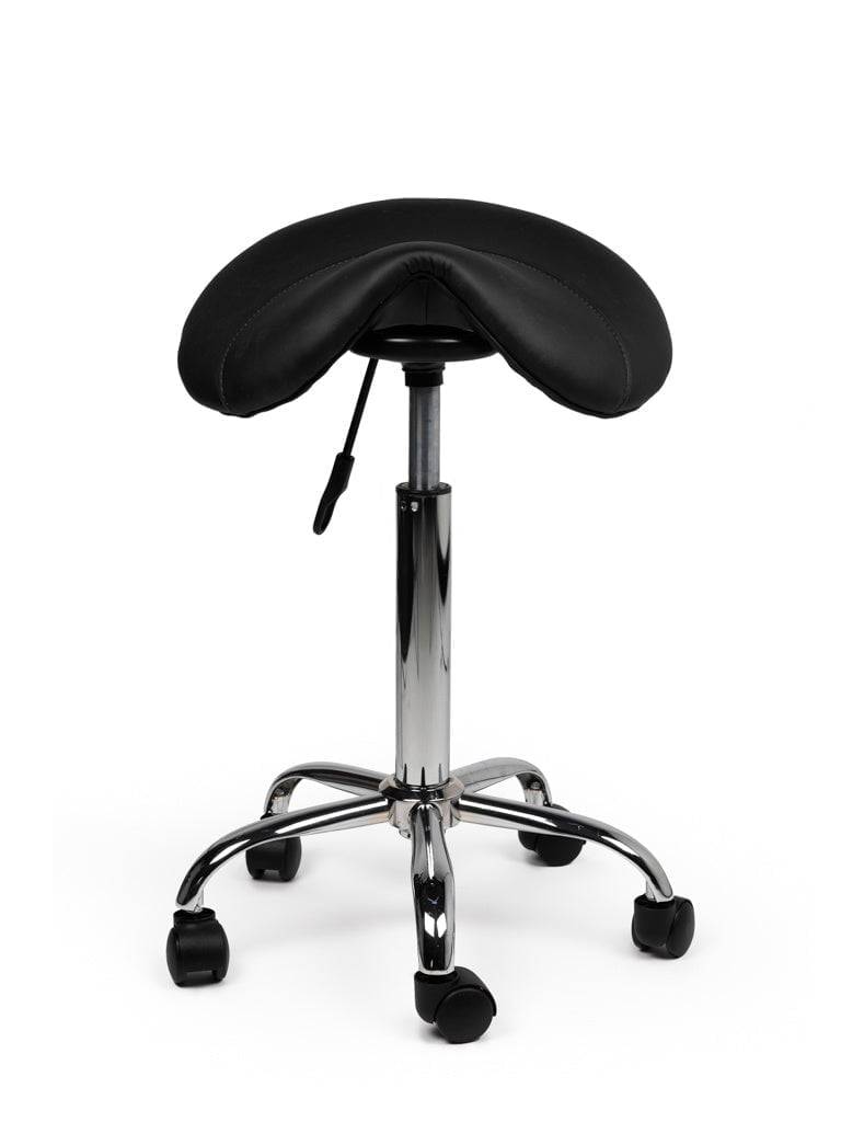 Zadelkruk Zwart – Ergonomische Zadelstoel met Wielen – Verstelbare Werkkruk voor Salon, Kappers & Thuisgebruik --2
