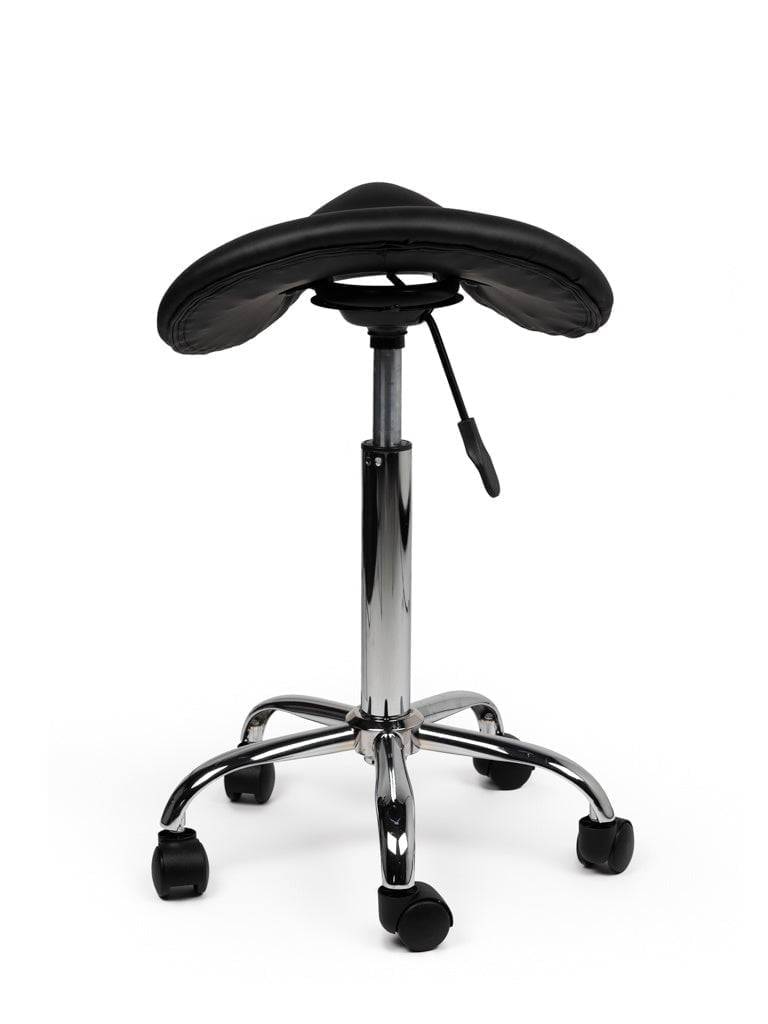 Zadelkruk Zwart – Ergonomische Zadelstoel met Wielen – Verstelbare Werkkruk voor Salon, Kappers & Thuisgebruik --3