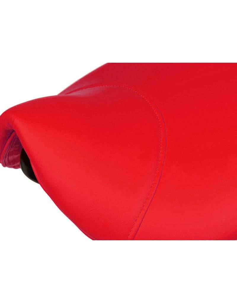 Zadelkruk Rood – Ergonomische Zadelstoel met Wielen – Verstelbare Werkkruk voor Salon, Kappers & Thuisgebruik --3