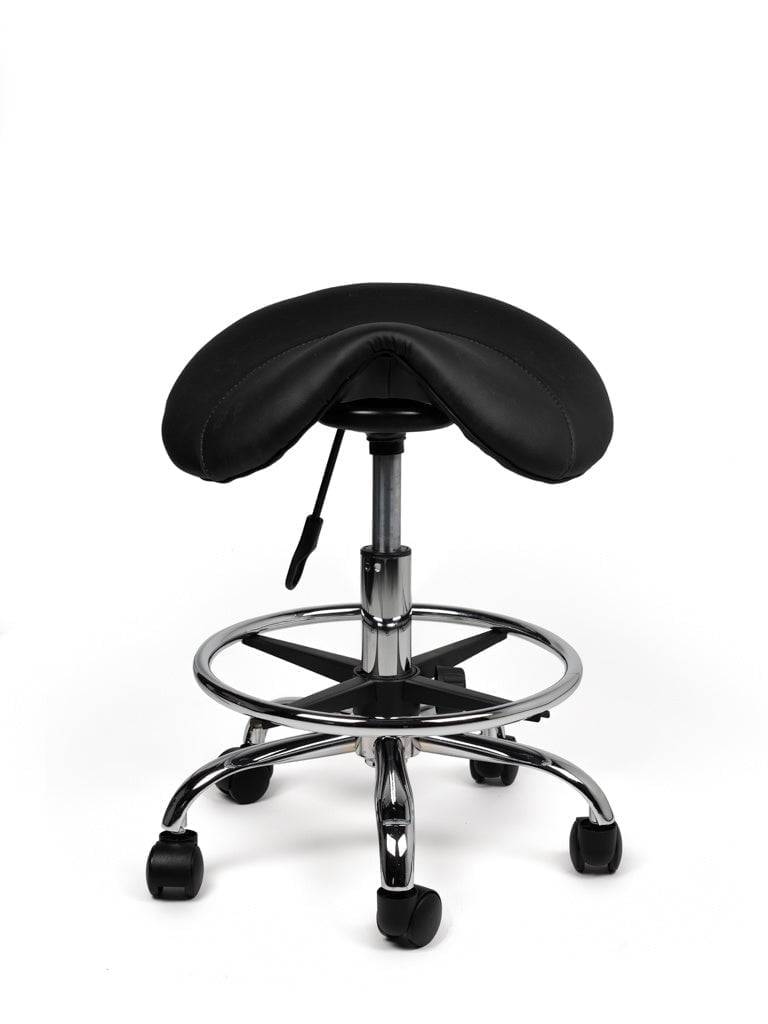 Zadelkruk Zwart – Ergonomische Zadelstoel met Wielen – Verstelbare Werkkruk voor Salon, Kappers & Thuisgebruik --2