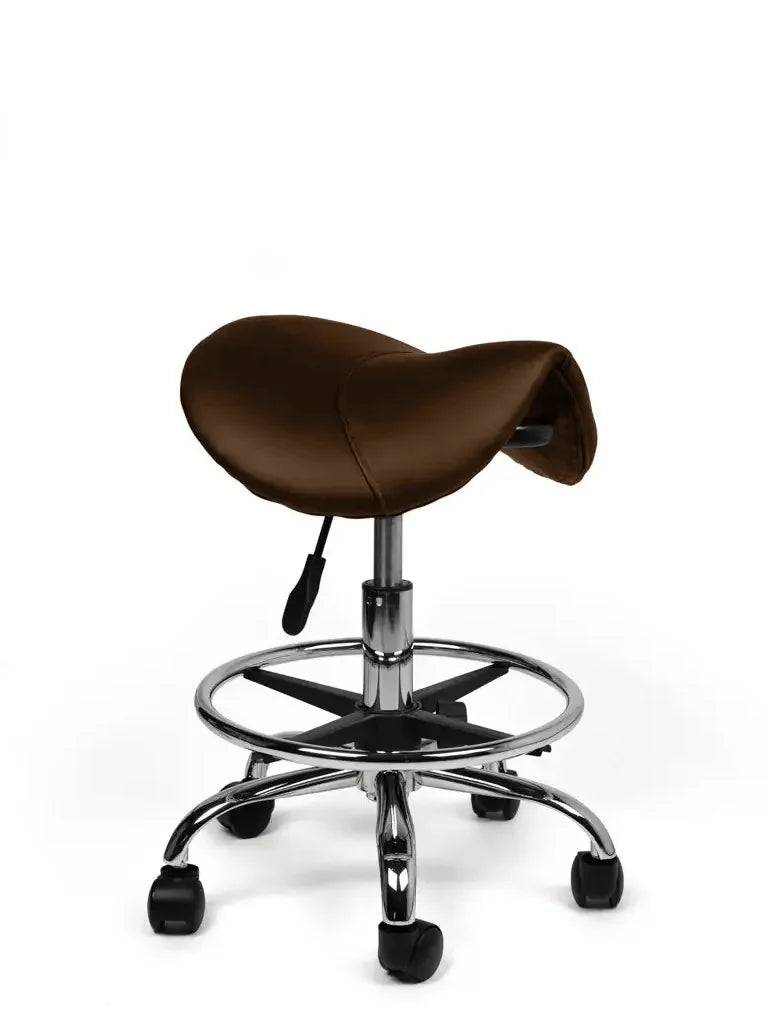 Ergonomische Zadelkruk Bruin Op Wielen-0