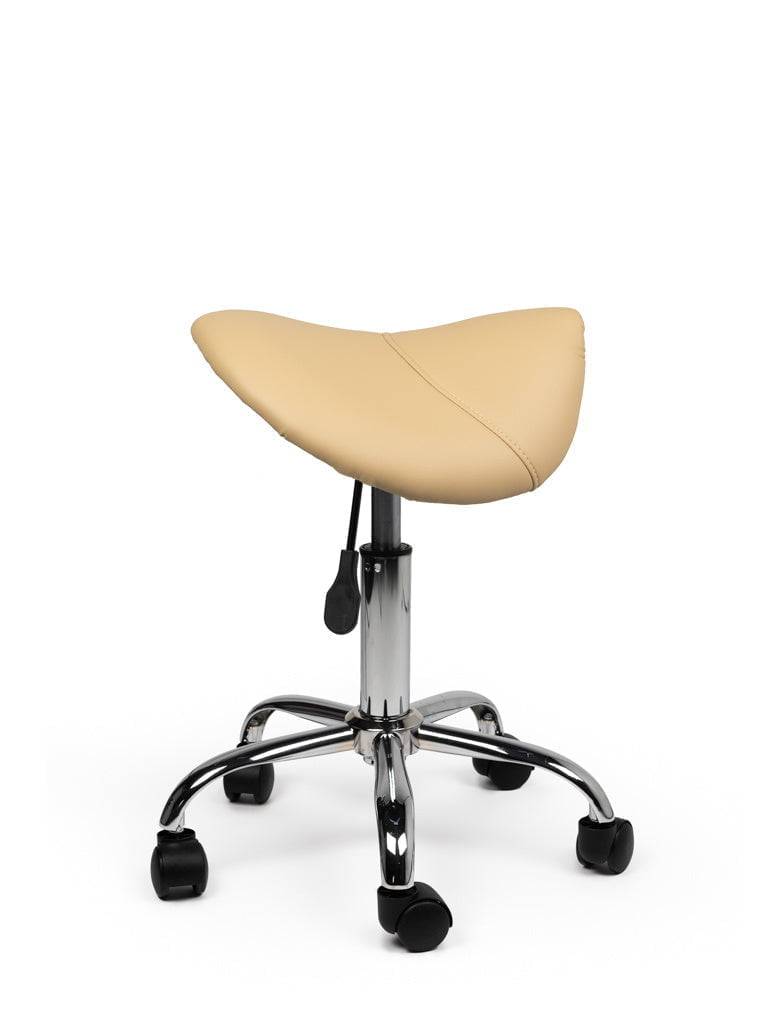 Zadelkruk Beige – Ergonomische Zadelstoel met Wielen – Verstelbare Werkkruk voor Salon, Kappers & Thuisgebruik --3