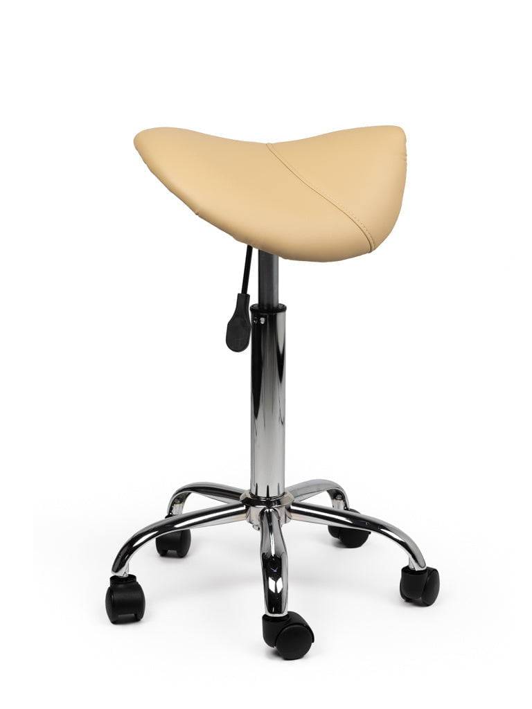 Zadelkruk Beige – Ergonomische Zadelstoel met Wielen – Verstelbare Werkkruk voor Salon, Kappers & Thuisgebruik --3