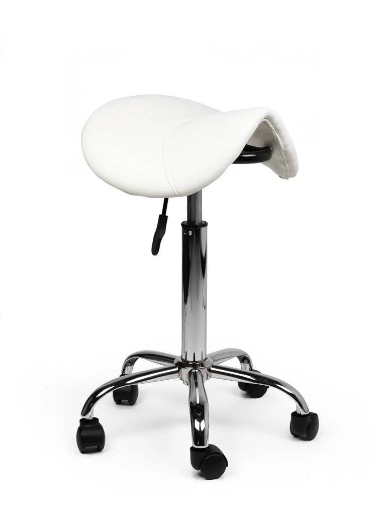 Ergonomische Zadelkruk Wit op Wielen-0