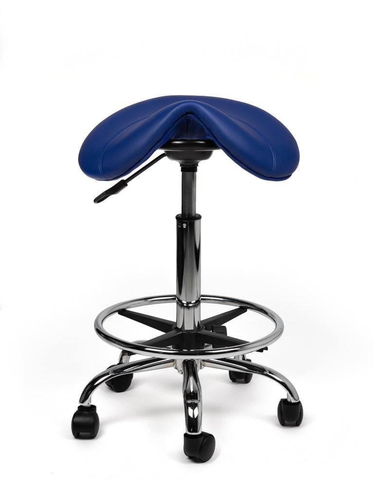 Zadelkruk Blauw – Ergonomische Zadelstoel met Wielen – Verstelbare Werkkruk voor Salon, Kappers & Thuisgebruik --2