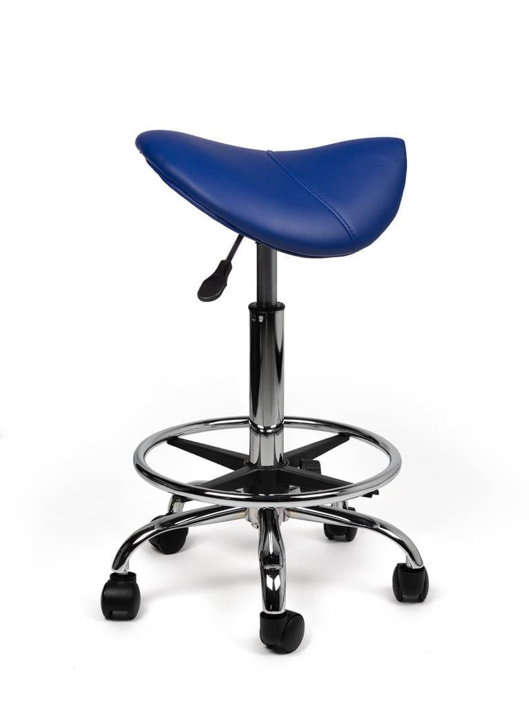 Zadelkruk Blauw – Ergonomische Zadelstoel met Wielen – Verstelbare Werkkruk voor Salon, Kappers & Thuisgebruik --3