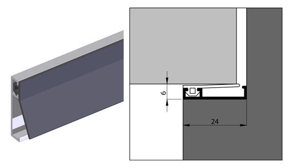 ELLEN Tochtprofiel Aib3-N 25 V/Brandwerende Deuren / 300Cm-0