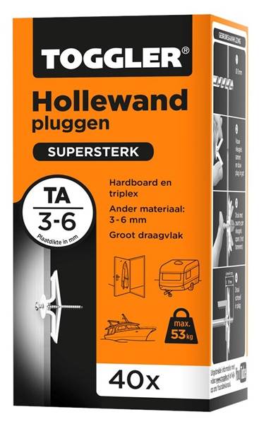 Hollewandpluggen Toggler Ta Doos 40 Stuks-0
