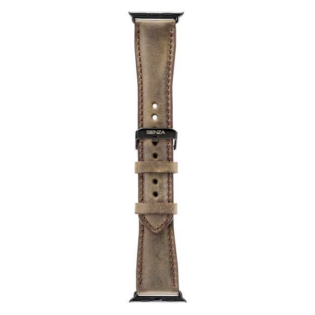 Senza Raw Leather Strap Apple Watch 38mm Chestnut Brown-0