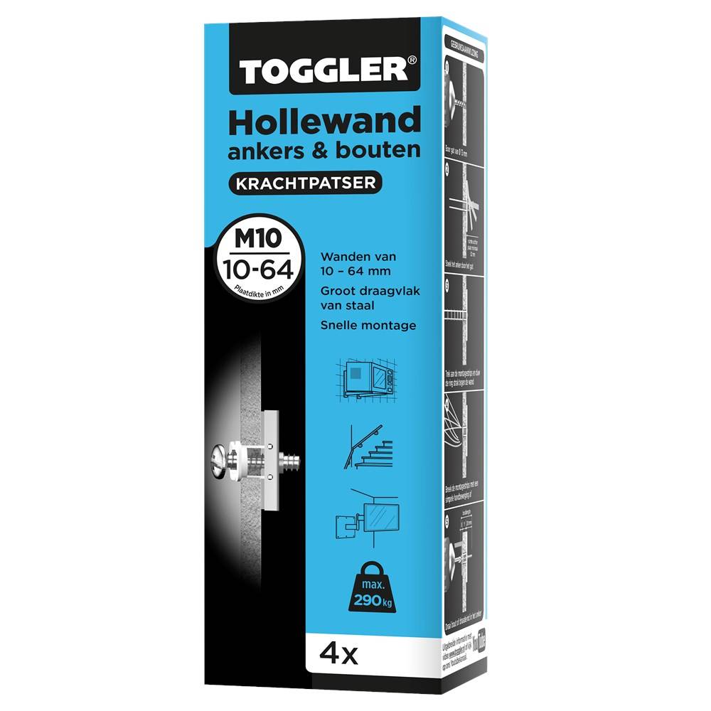 Hollewandanker Toggler Muurank M10+Bout Doos 4 Stuks-1