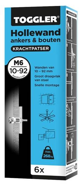Hollewandanker Toggler Muurank M5+Bout Doos 6 Stuks-0