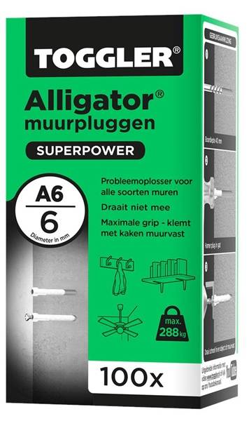TOGGLER Pluggen Alligator A6 6Mm - 100 stuks-0