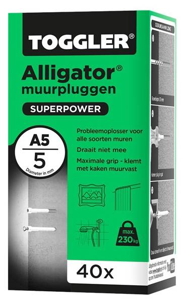 TOGGLER Pluggen Alligator A5 5Mm Doos 40 Stuks-0