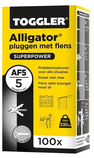 TOGGLER Universeel Plug Alligator Af5 Met Flens - 100 stuks-0