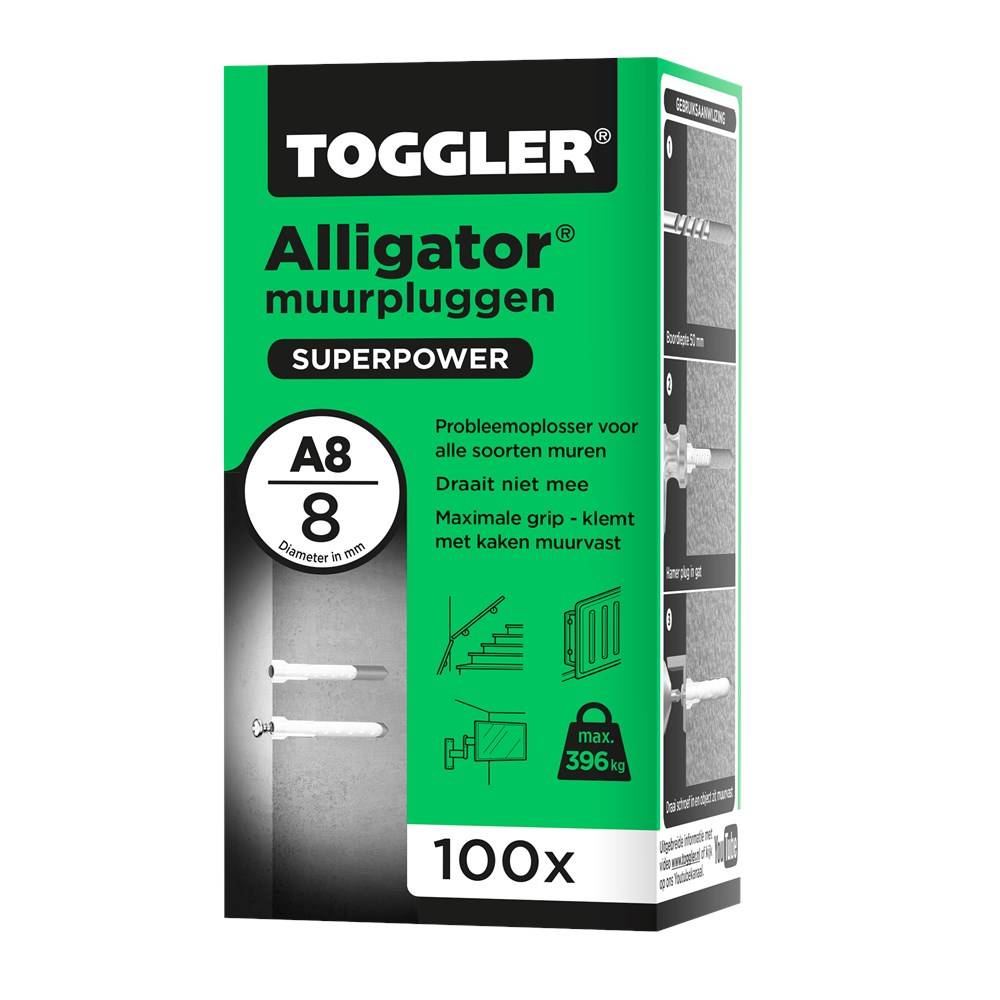 TOGGLER Pluggen Alligator A8 8Mm - 100 stuks-1