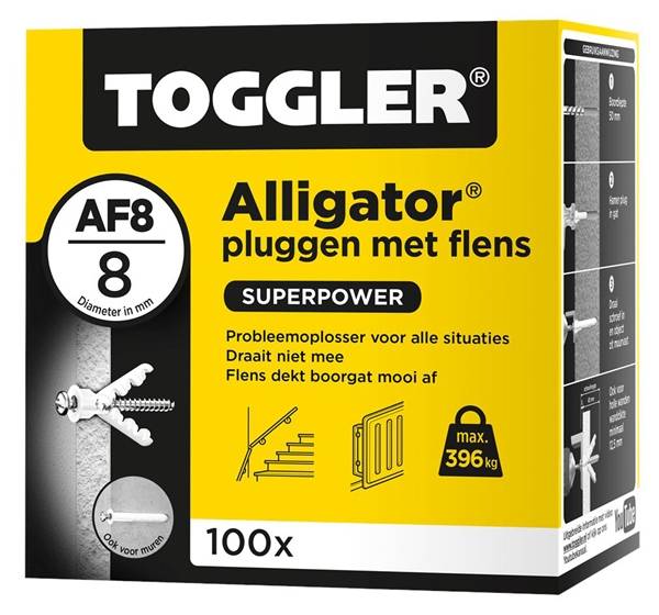 TOGGLER Universeel Plug Alligator Af8 Met Flens - 100 stuks-0