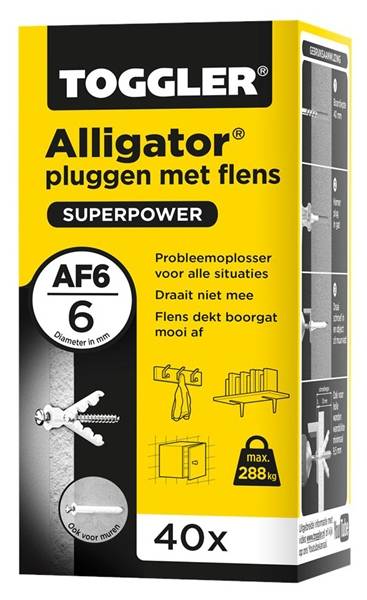 TOGGLER Universeel Plug Alligator Af6 M/ Flens Doos 40 Stuks-0