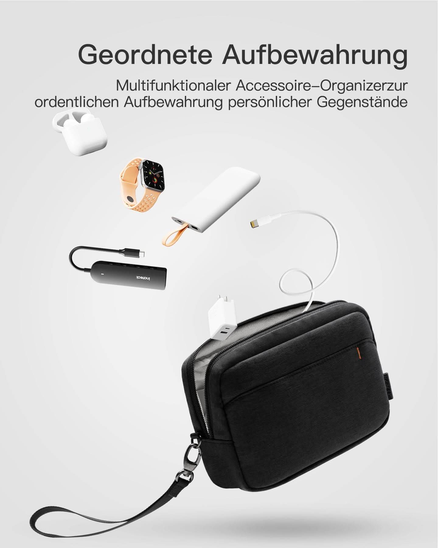 Inateck AB03012 Opbergtas Rechthoekig Gerecycled polyethyleentereftalaat (rPET) Zwart-1