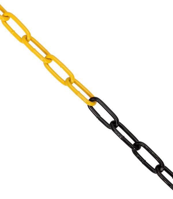 Stalen afzetketting geel/zwart - 6 mm - 10 m1
