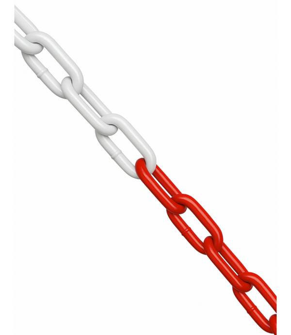 Stalen afzetketting rood/wit - 6 mm - 10 m1