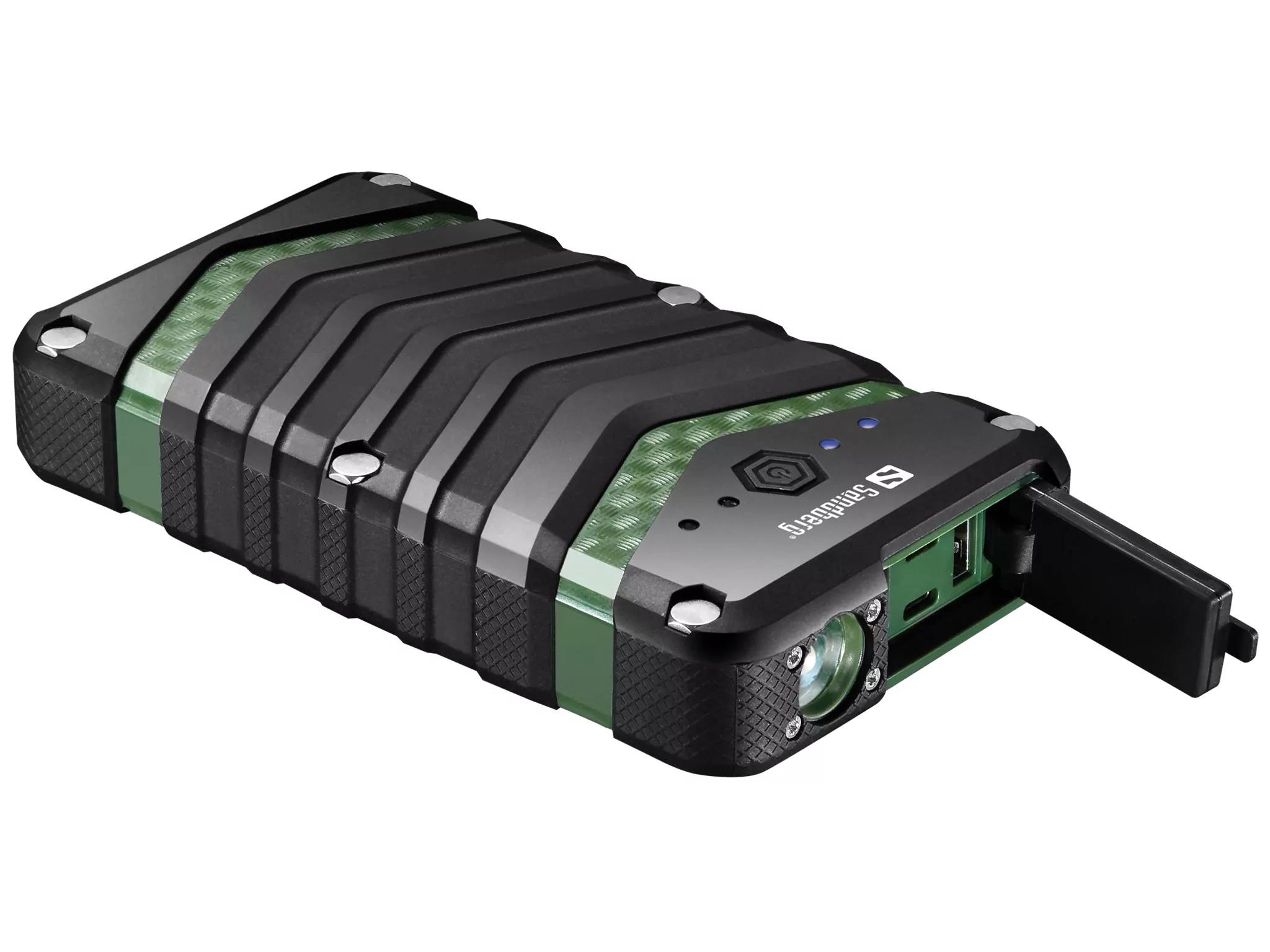 Sandberg Survivor Powerbank 20000 mAh solide IP67-gecertificeerd omhulsel. Water-, stoot- en stofbestendig met zaklamp-0