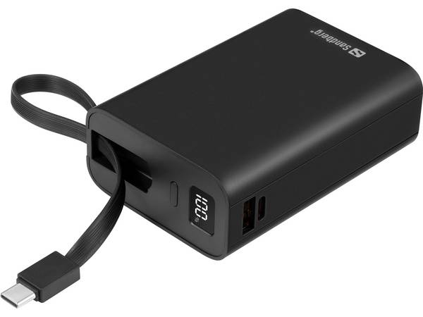 Sandberg Powerbank 20000 mAh Connect is een krachtige maar compacte powerbank met een hoge capaciteit