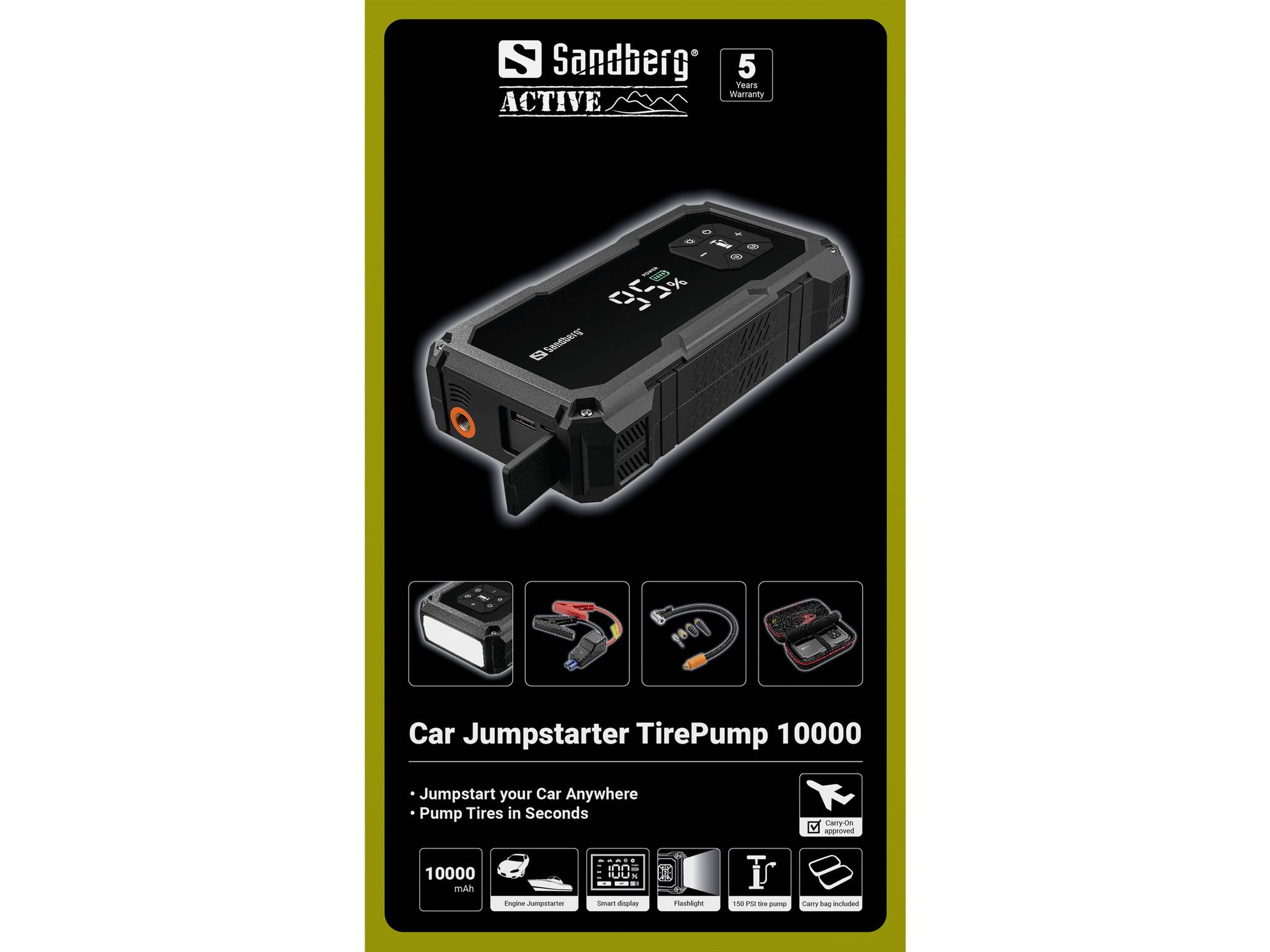 Sandberg Car Jumpstarter TirePump 10000mAh is je complete reddingslijn op de weg-4