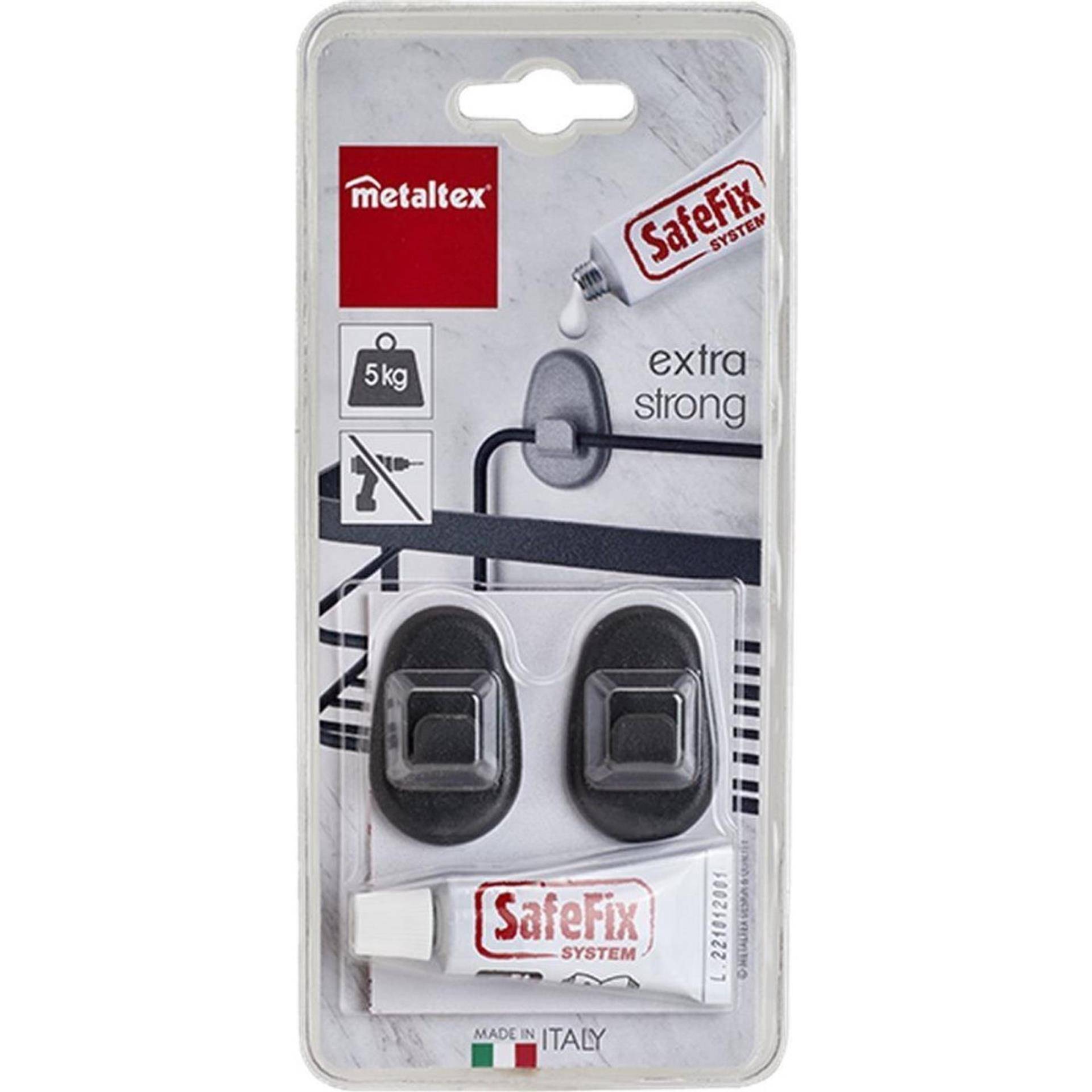 Metaltex Plakhaken 2 Stuks Zwart-0