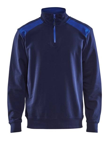 Blakläder Sweater Halve Rits Marine / Korenblauw Xl-0