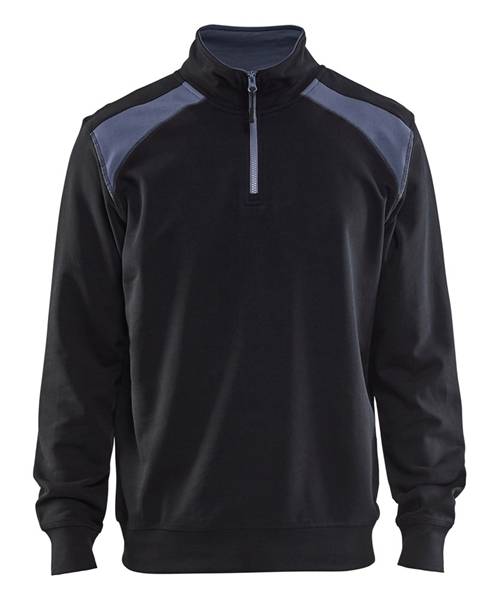 Blakläder Sweater Halve Rits 3353-1158-9994 Zwart / Grijs Xl-0